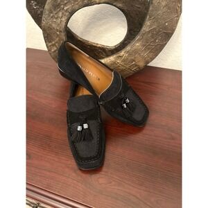Donald J. Pliner Black Tassel Low Block Heel Loafer NWT size 7